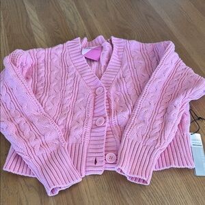 Forever 21 Pink Cable Knit Cardigan